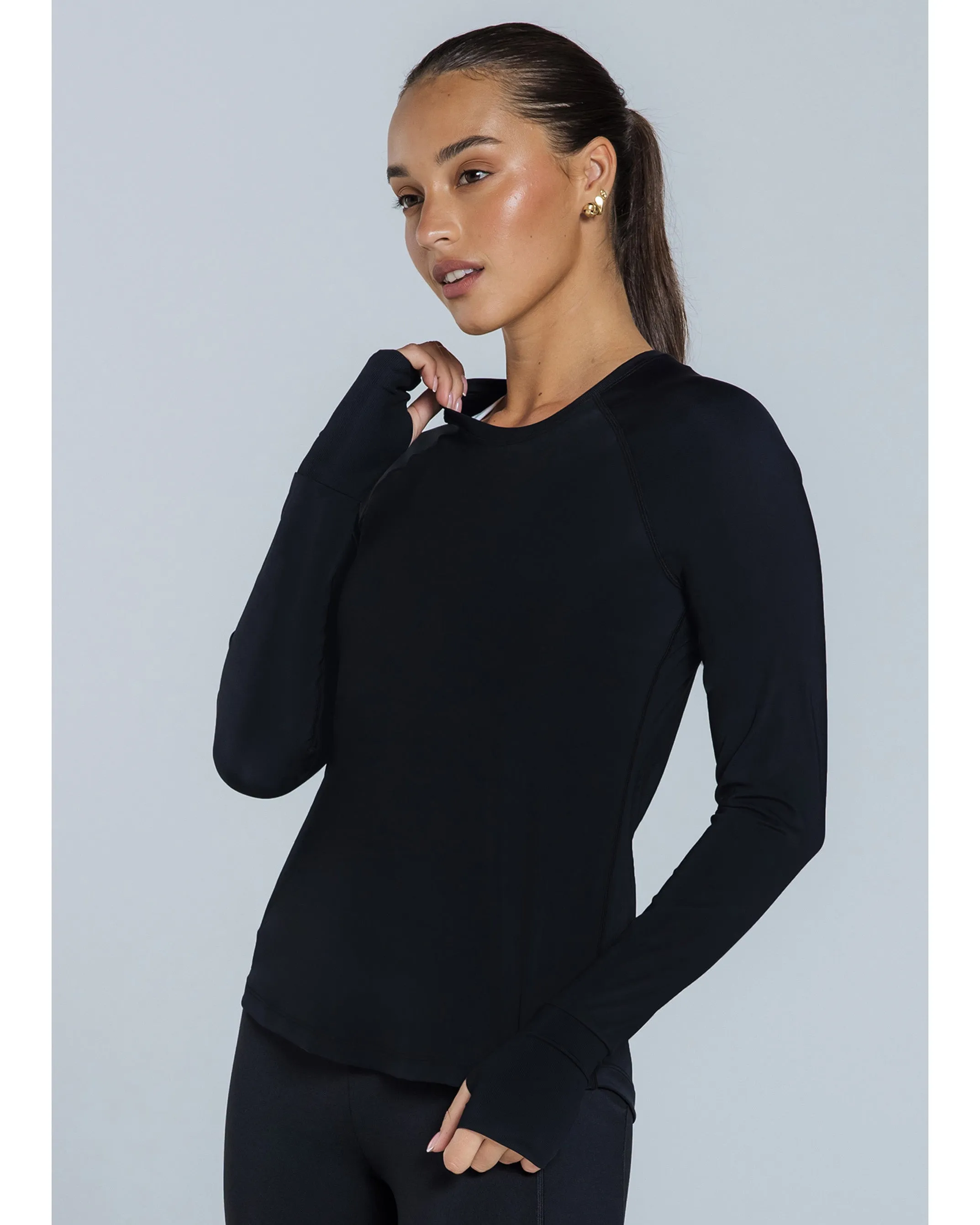 Abi and Joseph Morning Stretch Long Sleeve Top - Black