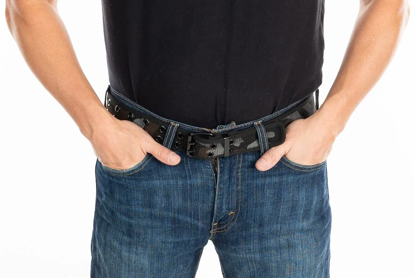 Double Pronged Grommets Belt by Funky Junque