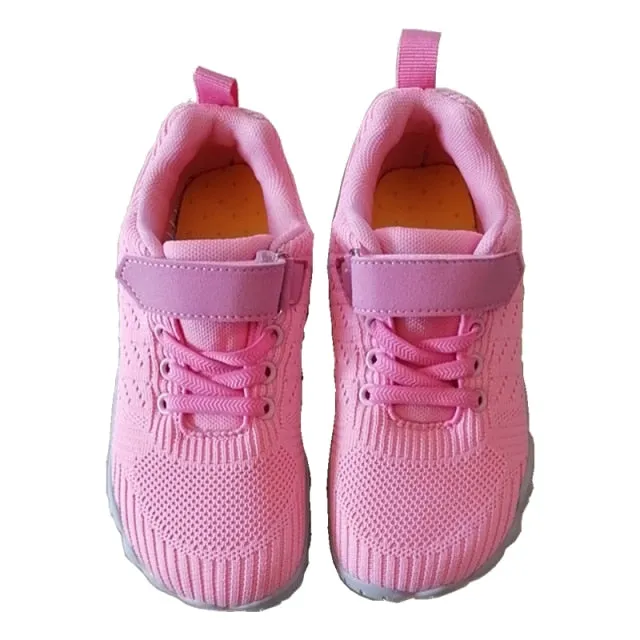 Kids Flexible Barefoot Shoes Children Flat Breathable Mesh Sports Shoes