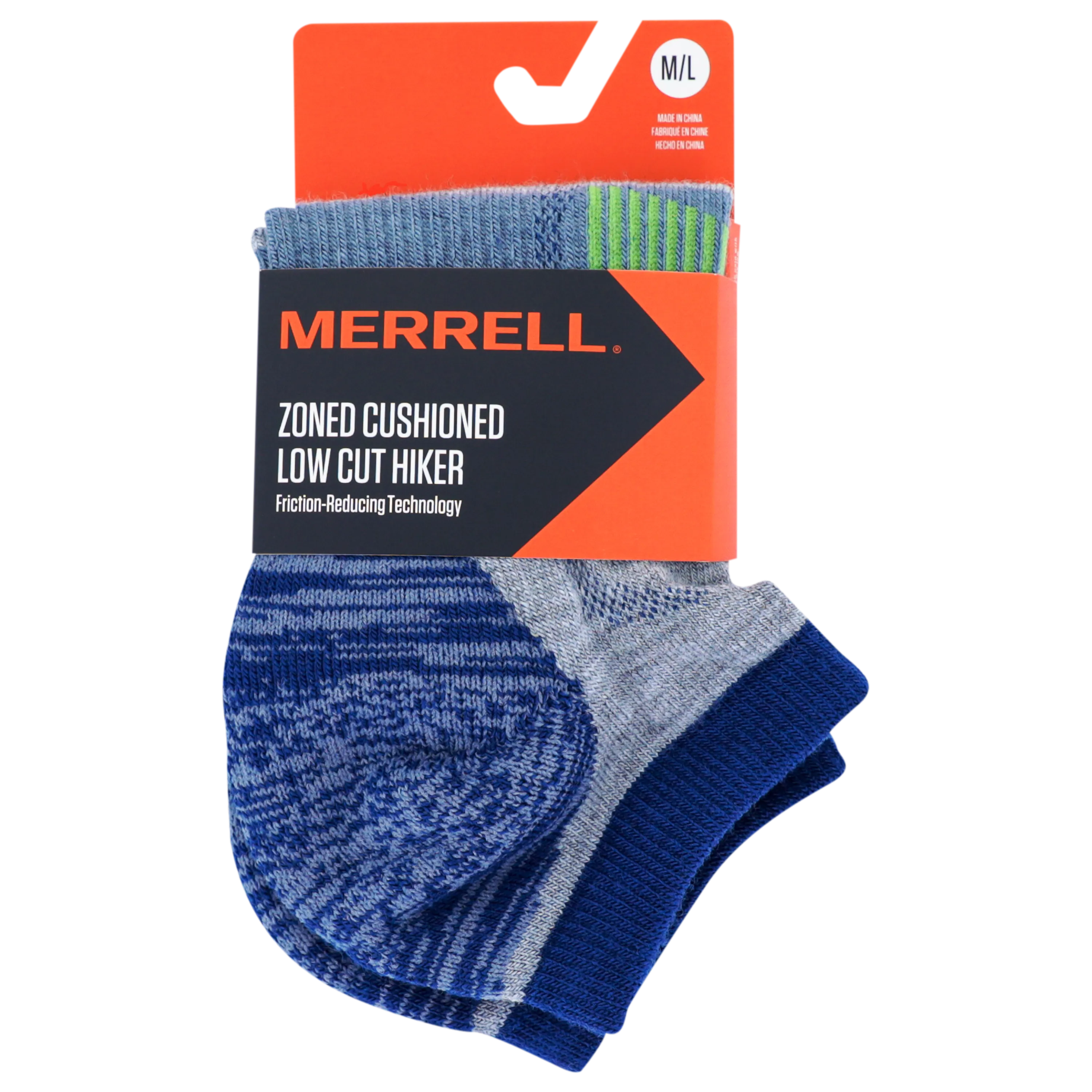 Merrell Merino Wool Zone Cushion Comfort Hiking Low Cut Sock with Blister Protection and Fast Dry Moisture Wicking
