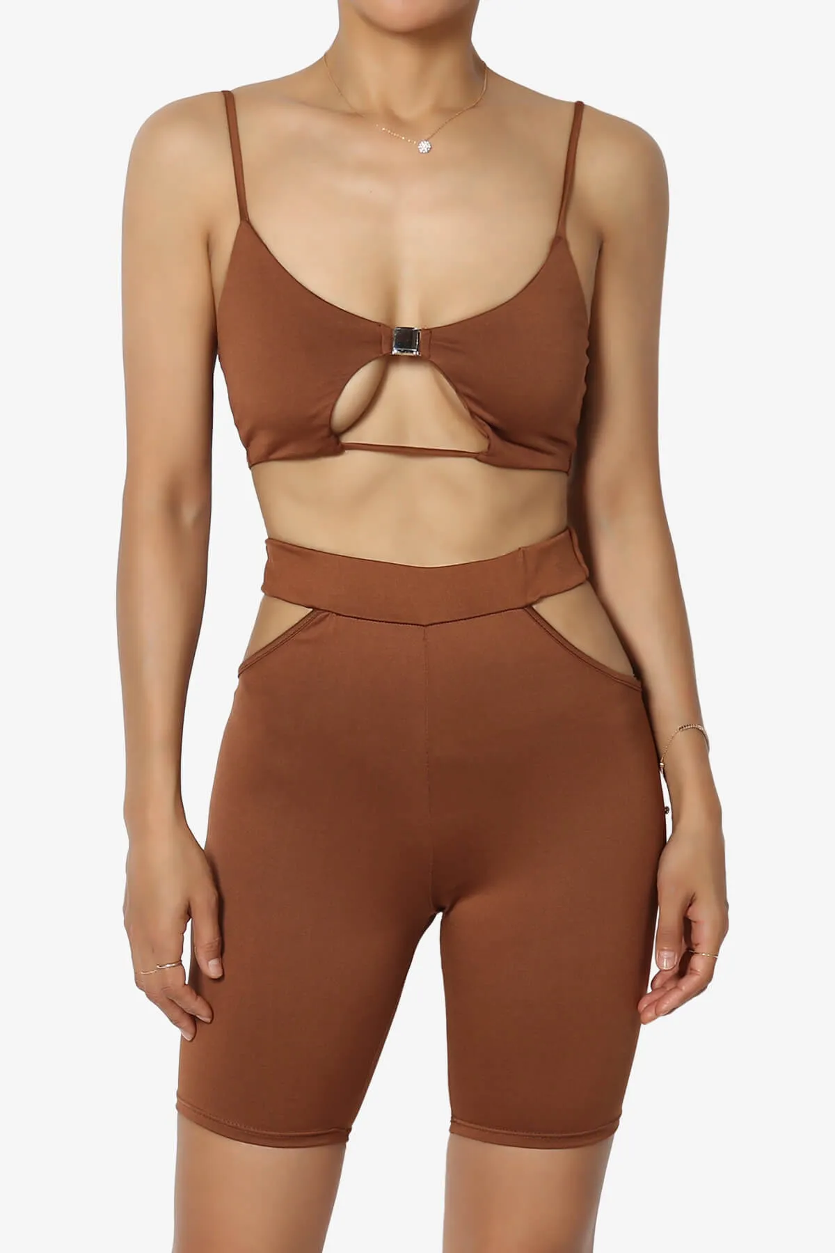 Rally Cut Out Bra Top & Biker Shorts SET
