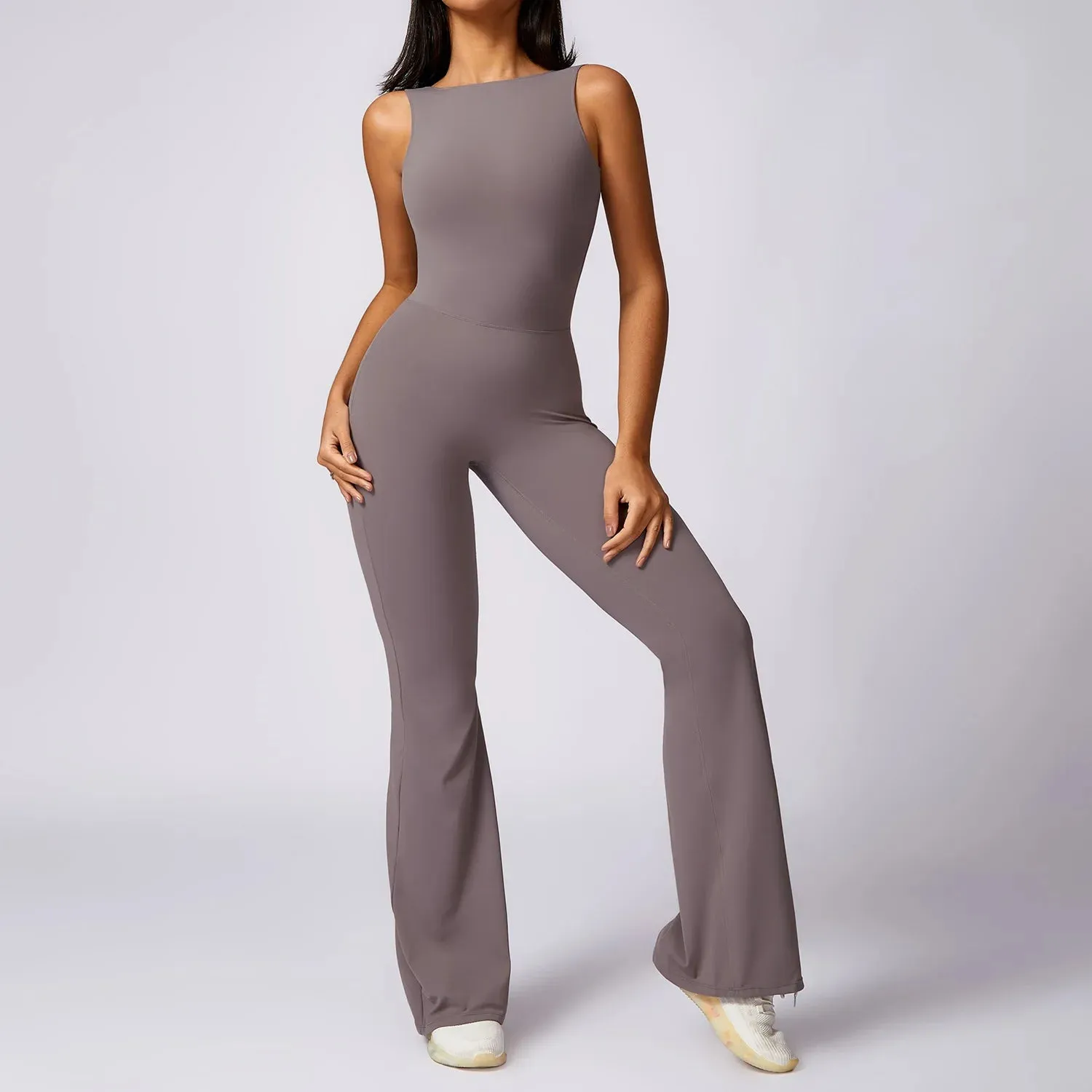 Sexy V Back Jumpsuit Gym Set