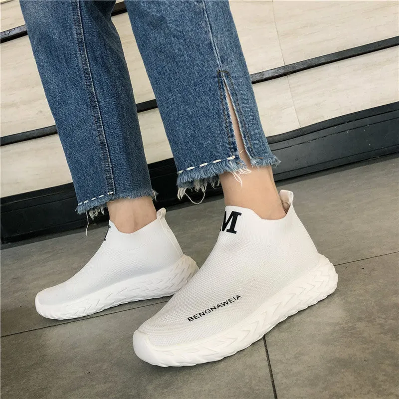 Trendy Breathable Mesh Stretch Cloth Sneakers