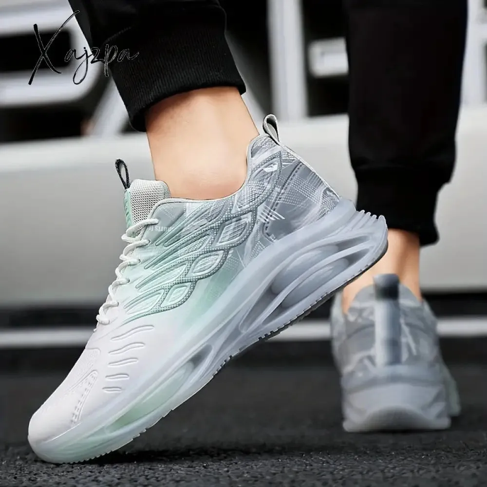 Wing Pattern Air Cushion Sneakers - Ultra-Soft Air Cushioning, Advanced Shock Absorption, Slip-Resistant, Easy Lace-Up, Breathable and Lightweight - Perfect for Outdoor Running, Workout, Hiking, All Seasons