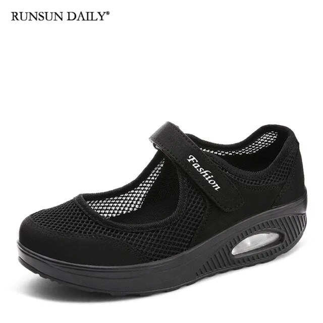 Women's Walking Shoes Lightweight Mesh Breathable Flat Shoes